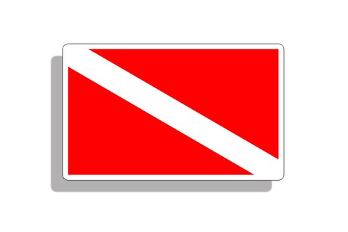 Scuba diver down flag - flag, sticker